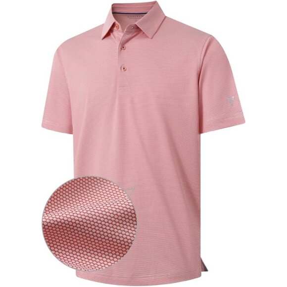 M MAELREG Men's Short Sleeve Dry Fit Light Pink Performance Polo Size XL  NWT - Picture 2 of 6